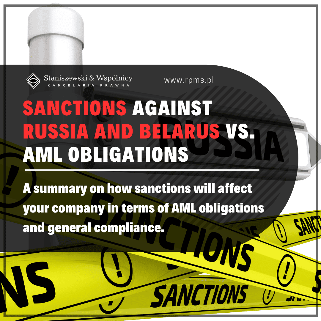 Sanctions against Russia and Belarus and the obligations of payment institutions under the AML Act
